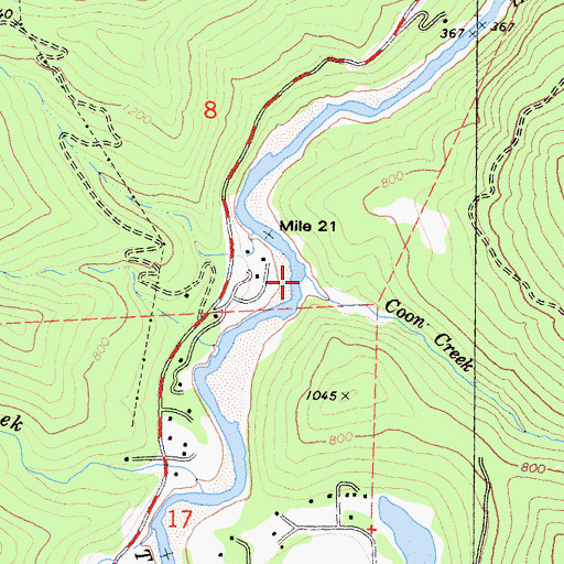 Topographic Map of Coon Creek, CA