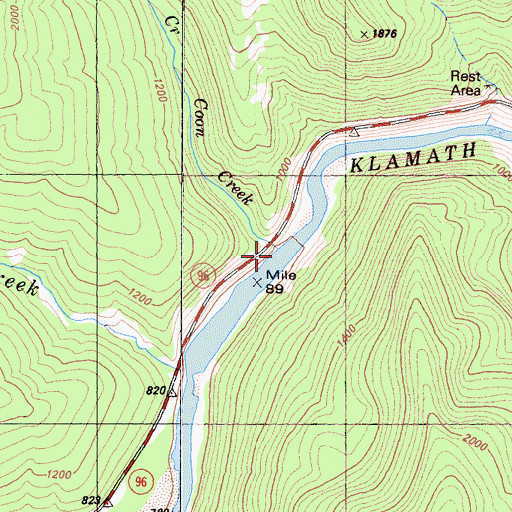 Topographic Map of Coon Creek, CA