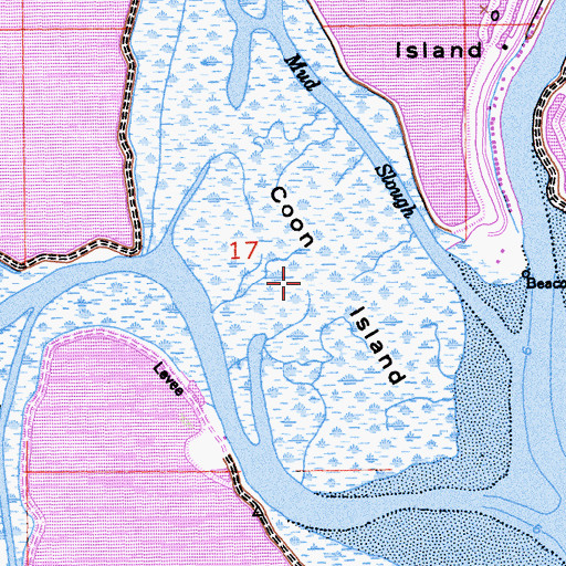 Topographic Map of Coon Island, CA