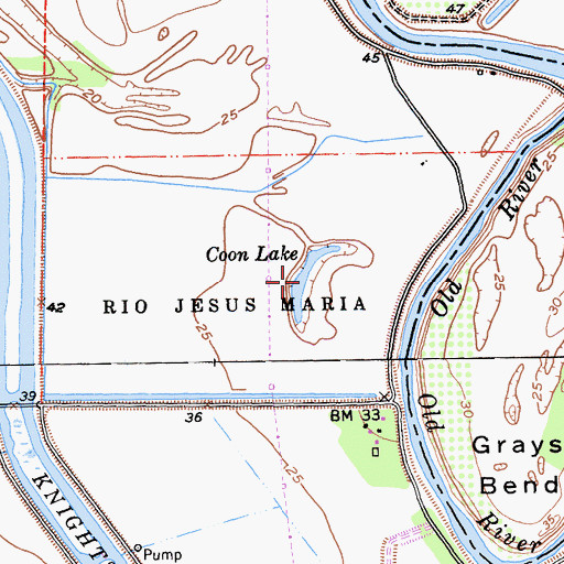Topographic Map of Coon Lake, CA