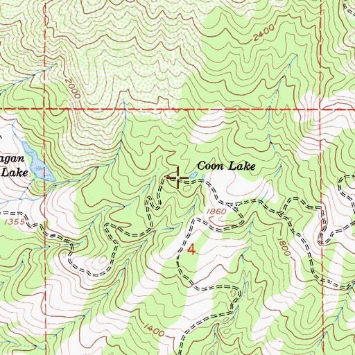 Topographic Map of Coon Lake, CA