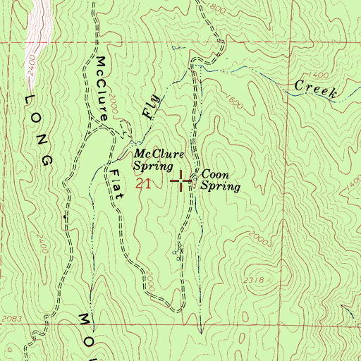 Topographic Map of Coon Spring, CA