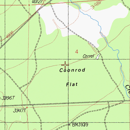 Topographic Map of Coonrod Flat, CA