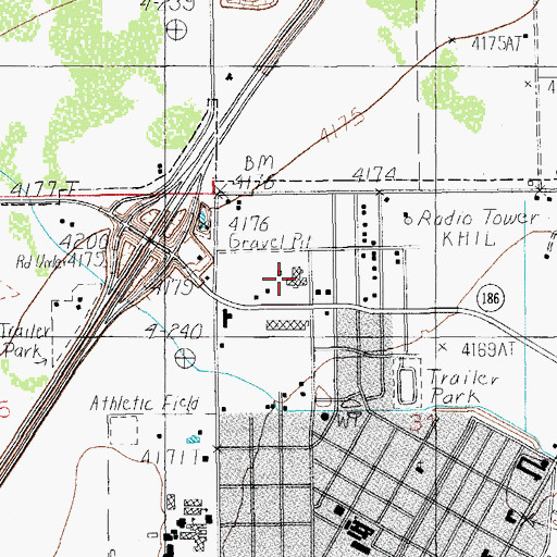 Topographic Map of Northern Cochise Community Hospital, AZ