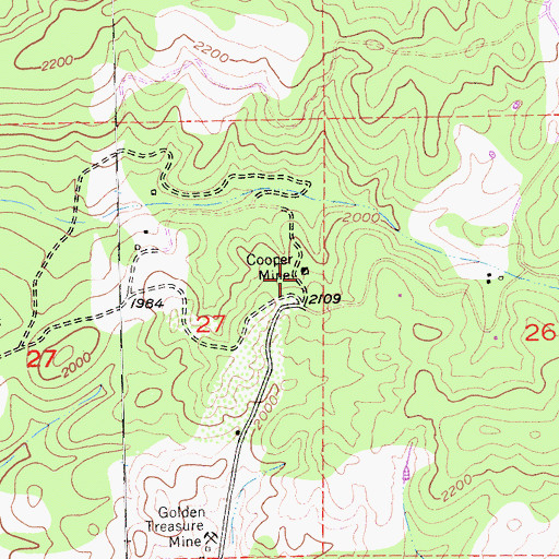 Topographic Map of Cooper Mine, CA