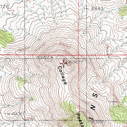 Topographic Map of North College Peak, AZ