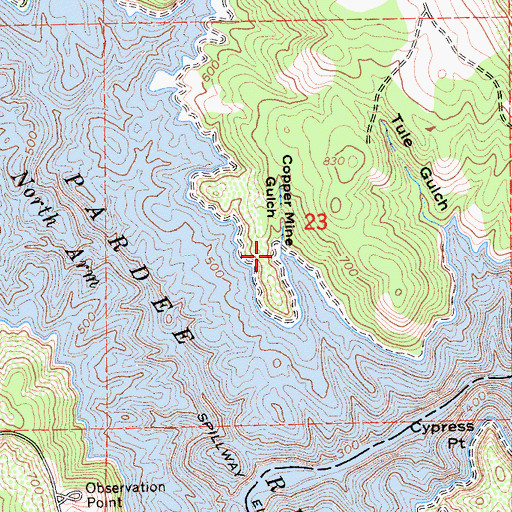 Topographic Map of Copper Mine Gulch, CA