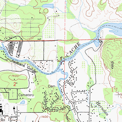 Topographic Map of Copsey Creek, CA