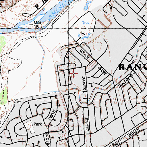 Topographic Map of Cordova Gardens Elementary School, CA
