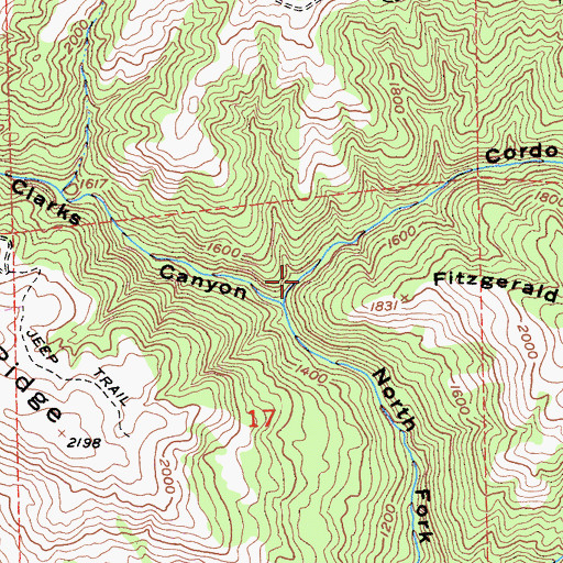 Topographic Map of Cordoza Canyon, CA