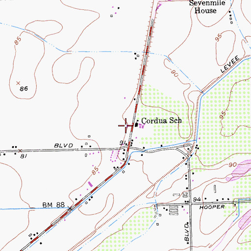 Topographic Map of Cordua Elementary School, CA