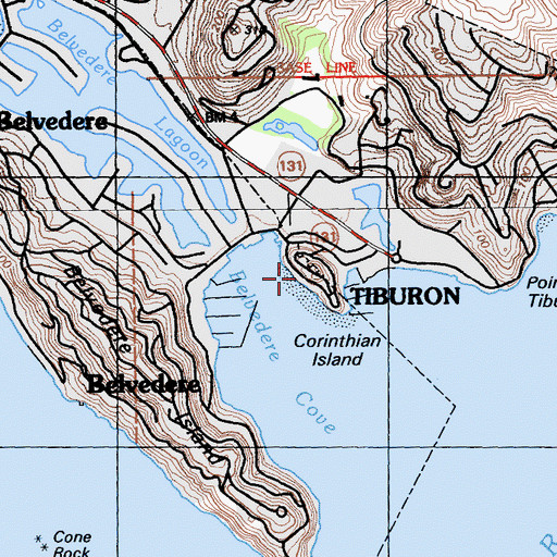 Topographic Map of Corinthian Island, CA