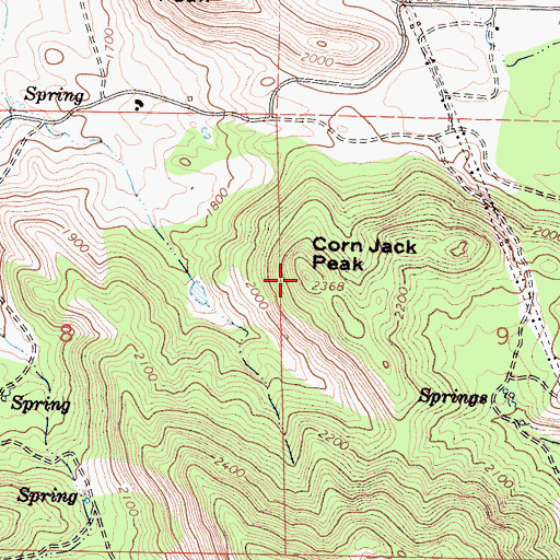 Topographic Map of Corn Jack Peak, CA