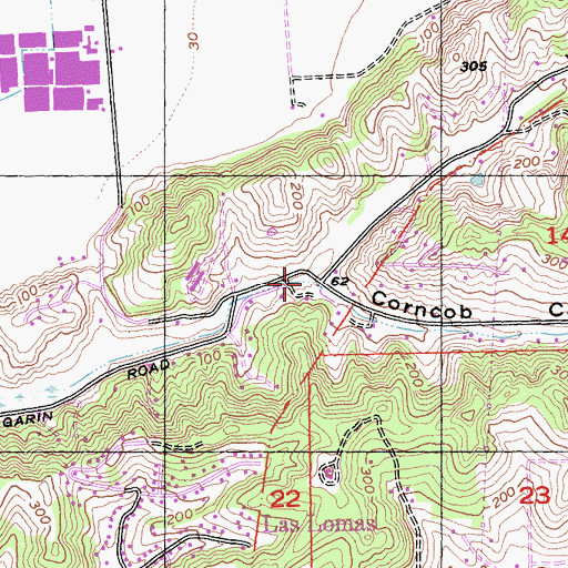 Topographic Map of Corncob Canyon, CA