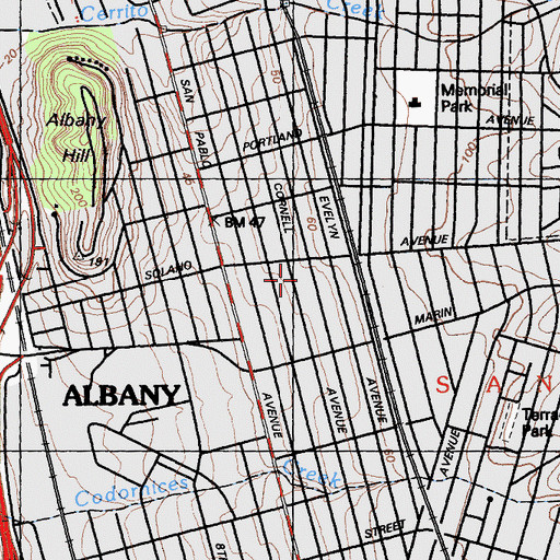 Topographic Map of Cornell Elementary School, CA