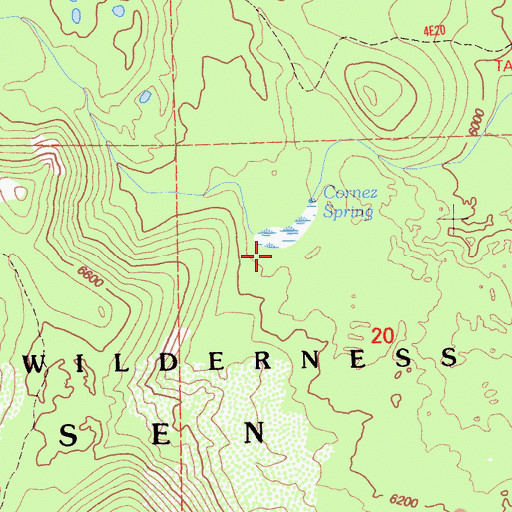 Topographic Map of Cornez Spring, CA