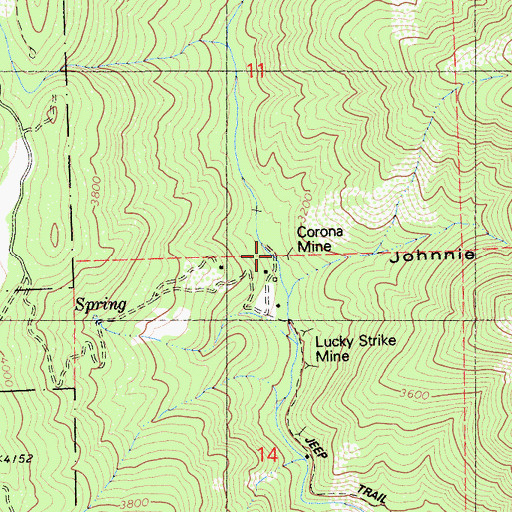 Topographic Map of Corona Mine, CA