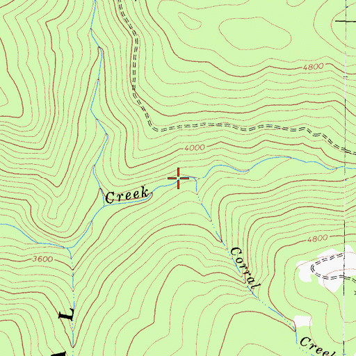 Topographic Map of Corral Creek, CA