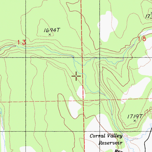 Topographic Map of Corral Valley, CA