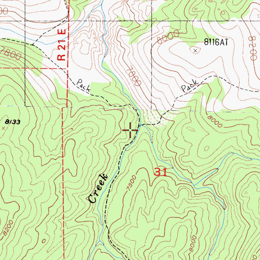 Topographic Map of Corral Valley Creek, CA