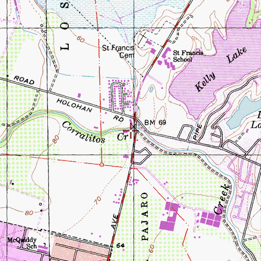 Topographic Map of Corralitos Creek, CA