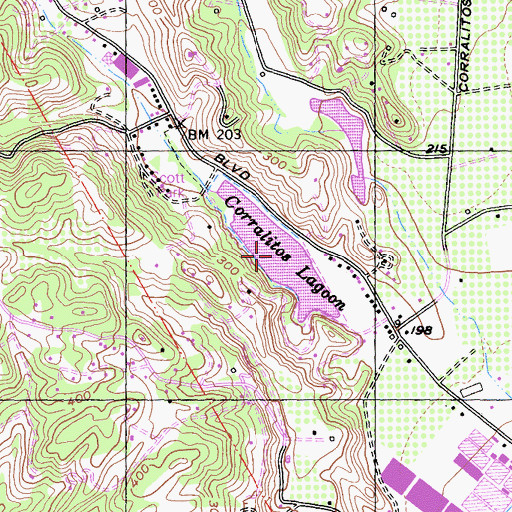 Topographic Map of Corralitos Lagoon, CA