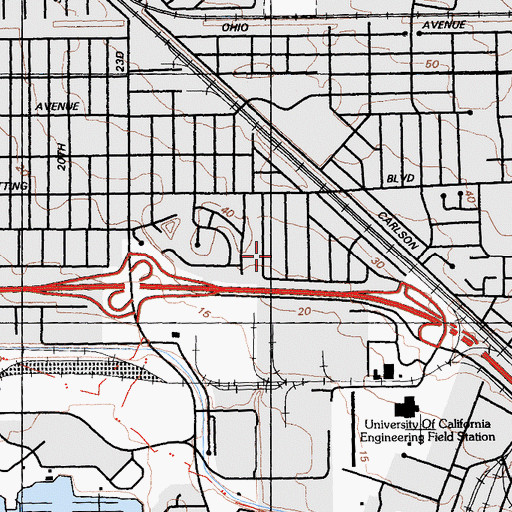 Topographic Map of Cortez School, CA
