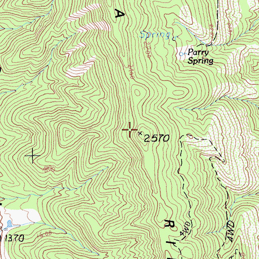Topographic Map of Cortina Ridge, CA