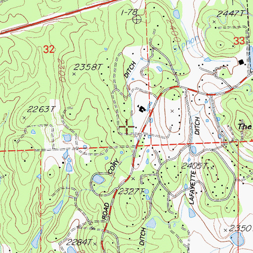 Topographic Map of Cory Ditch, CA