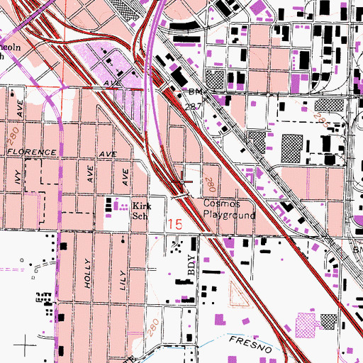 Topographic Map of Cosmos Playground, CA