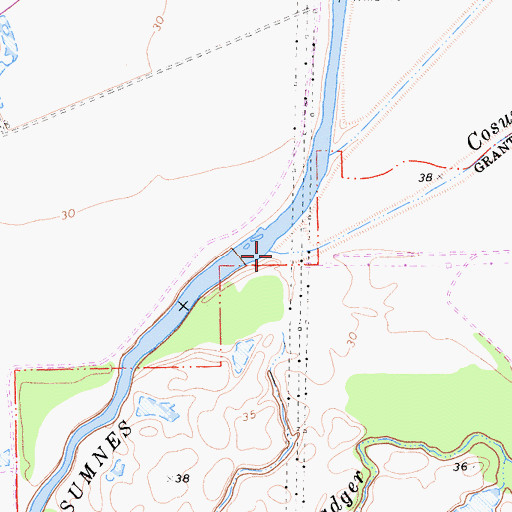 Topographic Map of Cosumnes River Overflow, CA
