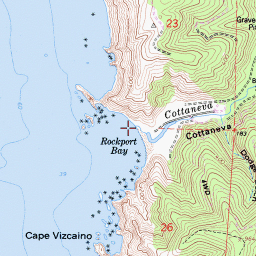 Topographic Map of Cottaneva Valley, CA