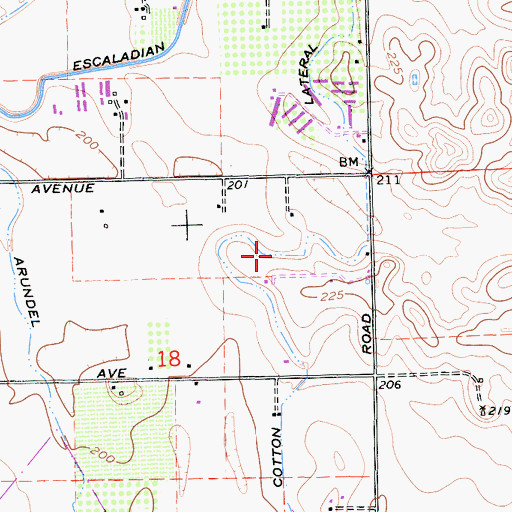 Topographic Map of Cotton Lateral, CA
