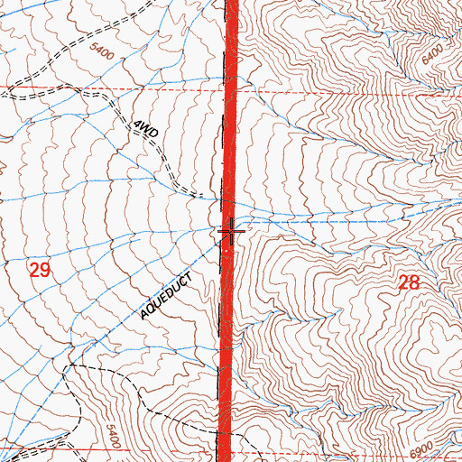 Topographic Map of Cottonwood Canyon, CA