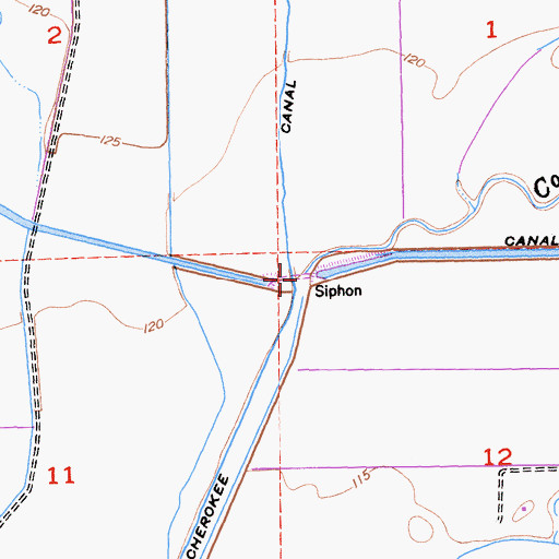 Topographic Map of Cottonwood Creek, CA