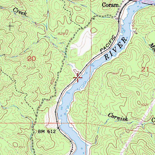 Topographic Map of Cottonwood Creek, CA