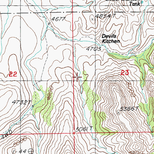 Topographic Map of Park Tank, AZ