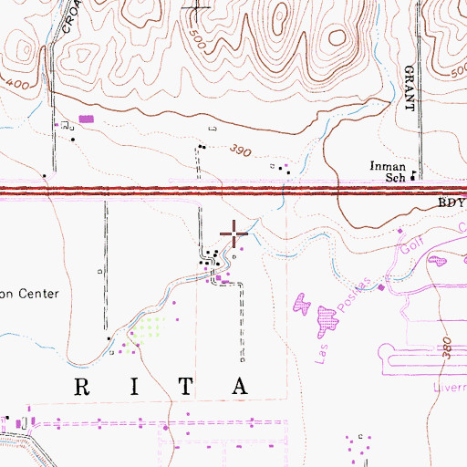 Topographic Map of Cottonwood Creek, CA