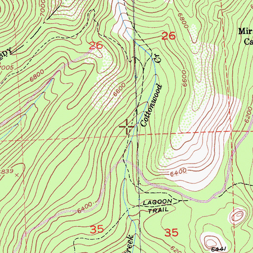 Topographic Map of Cottonwood Creek, CA