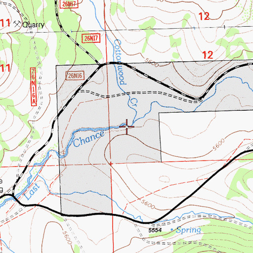 Topographic Map of Cottonwood Creek, CA