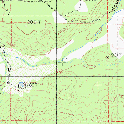 Topographic Map of Cottonwood Gulch, CA