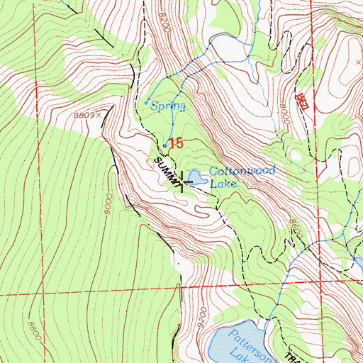 Topographic Map of Cottonwood Lake, CA