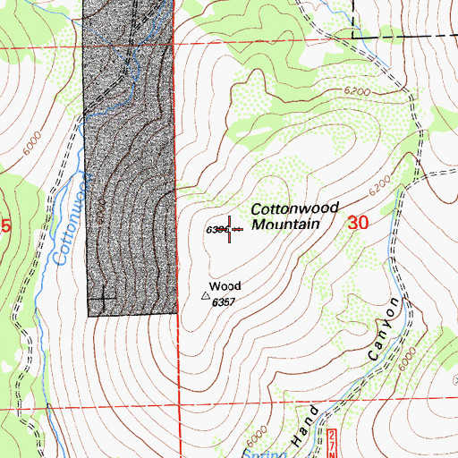 Topographic Map of Cottonwood Mountain, CA