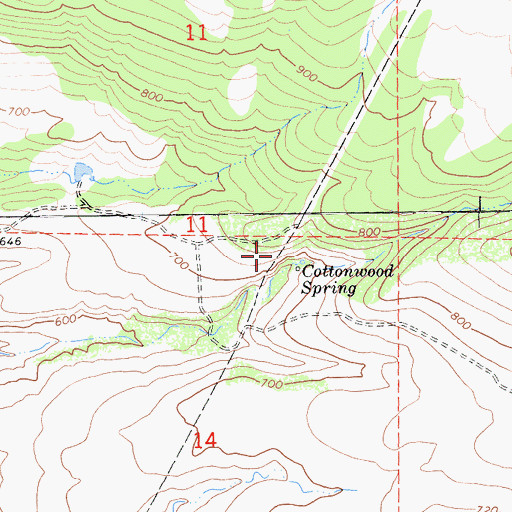 Topographic Map of Cottonwood Spring, CA