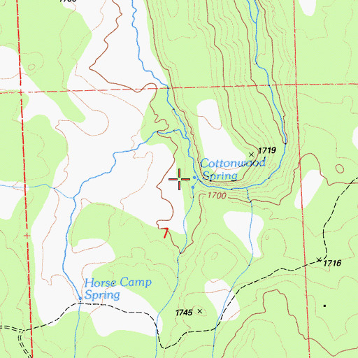 Topographic Map of Cottonwood Spring, CA
