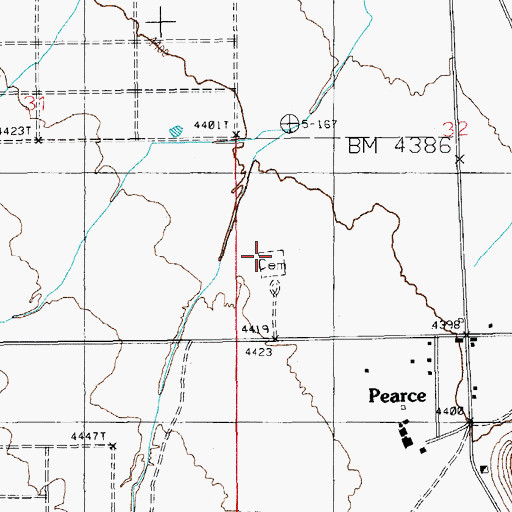 Topographic Map of Pearce Cemetery, AZ