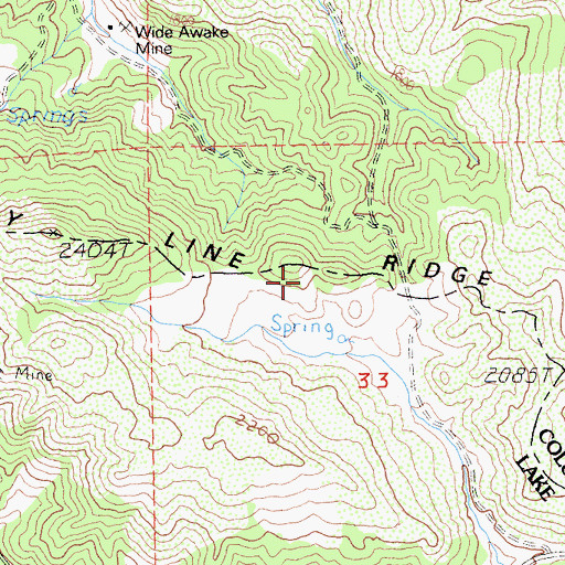Topographic Map of County Line Ridge, CA