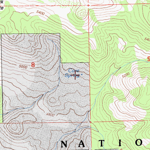 Topographic Map of Cove Spring, CA