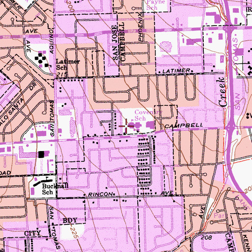 Topographic Map of Coventry School, CA