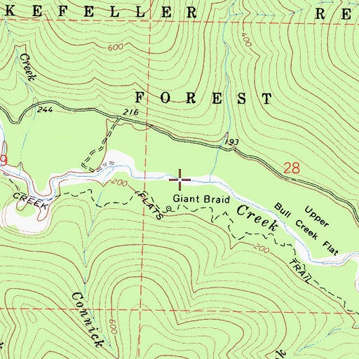 Topographic Map of Cow Creek, CA